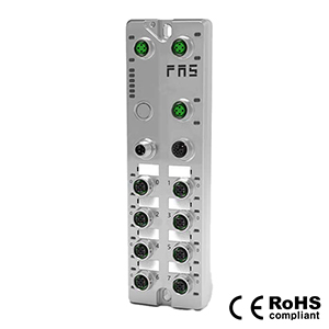 PROFINET 프로토콜, M12 인터페이스, 8포트, 16 DI/DO 구성형, PNP, 원격 모듈, 001E01