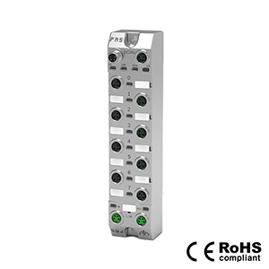 PROFINET 프로토콜, M8 인터페이스, 8포트, 8 DI/DO 적응형, NPN, 컴팩트, 원격 모듈, 001EA3