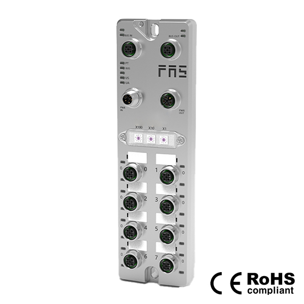 PROFIBUS-DP 프로토콜, M12 인터페이스, 8포트, 16 DI/DO 구성형, PNP, 원격 모듈, 003E11