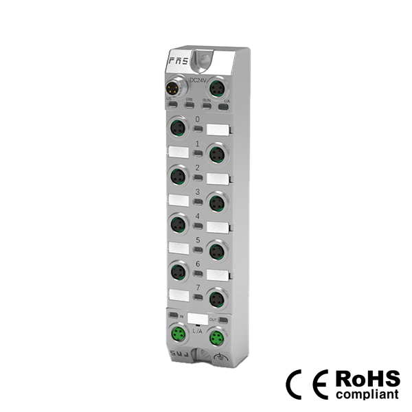 EtherCAT 프로토콜, M8 인터페이스, 8포트, 8 DI, PNP, 컴팩트, 원격 모듈, 006CA3