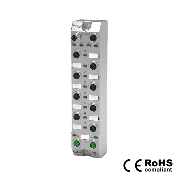 EtherCAT 프로토콜, M8 인터페이스, 8포트, 8 DI, NPN, 컴팩트, 원격 모듈, 006CA5