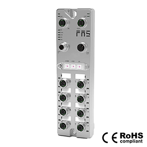 EtherCAT 프로토콜, M12 인터페이스, 8포트, 16 DI/DO 구성형, PNP, 원격 모듈, 006E31