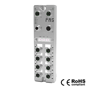 EtherCAT 프로토콜, M12 인터페이스, 8포트, 16 DI/DO 구성형, NPN, 원격 모듈, 006E61