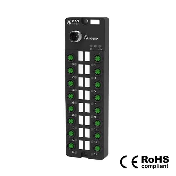 IP67, M8 인터페이스 IO-Link 허브, 플라스틱, 16포트, 16DI, PNP, 00B316