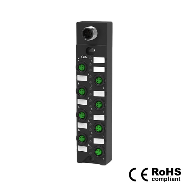 IP67, M8 인터페이스 IO-Link 허브, 플라스틱, 8포트, 8DI, NPN, 00B512