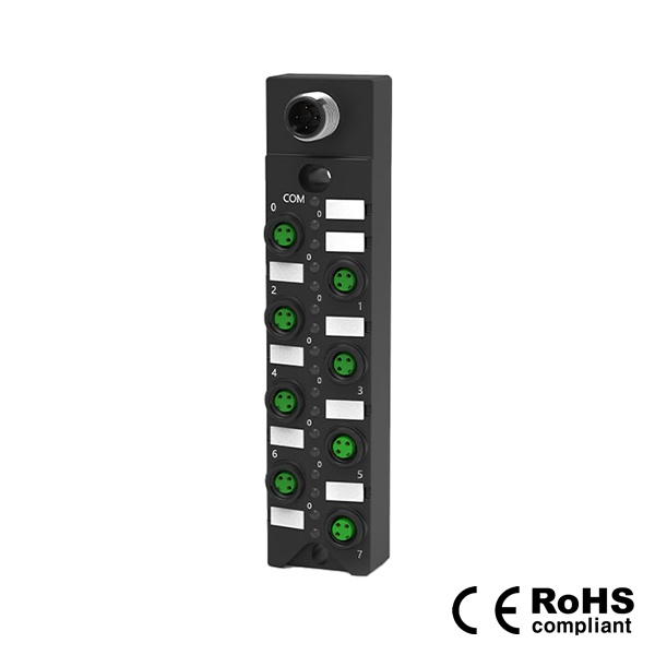 IP67, M8 인터페이스 IO-Link 허브, 플라스틱, 8포트, 8DO, NPN, 00B513