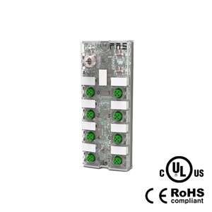 IP67, M12 인터페이스 IO-Link 허브, 플라스틱, 8포트, 16DI, PNP, 00B831