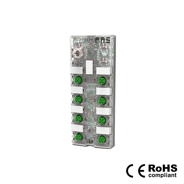 IP67, M12 인터페이스 IO-Link 허브, 플라스틱, 8포트, 16DO, PNP, 00BC31