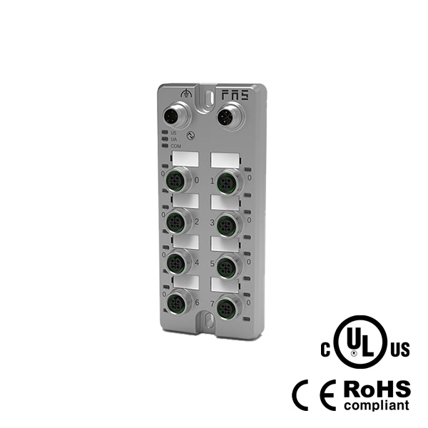 IP67, M12 인터페이스 IO-Link 허브, 아연합금, 8포트, 8DI/DO 설정형, PNP, 00BF31