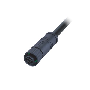 M12-4핀(3+PE) 케이블몰드커넥터/암놈/S코딩/플라스틱/PVC 케이블 5M (AC전원용)