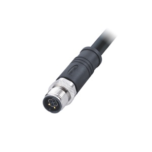 M12-6핀 케이블몰드커넥터/숫놈/Y1코딩/쉴드 PVC 케이블 1M (전원+시그널핀)