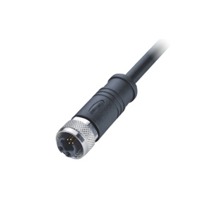 M12-6핀 케이블몰드커넥터/암놈/Y1코딩/쉴드 PVC 케이블 5M (전원+시그널핀)