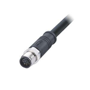 M12-8핀 케이블몰드커넥터/숫놈/Y2코딩/쉴드 PVC 케이블 3M (전원+시그널핀)