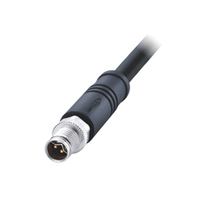 M12-6핀 케이블몰드커넥터/숫놈/Y3코딩/쉴드 PVC 케이블 5M (전원+시그널핀)