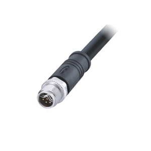 M12-8핀 케이블몰드커넥터/숫놈/Y4코딩/쉴드 PVC 케이블 3M (전원+시그널핀)