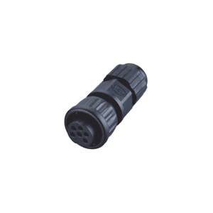 M12-6핀 케이블조립커넥터/암놈/퀵락타입/납땜(솔더)/고정캡/3~6mm