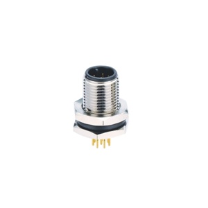 M12-12핀 패널커넥터/숫놈/PCB타입/전면체결/A코딩/M12스레드