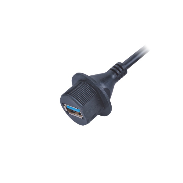 USB3.0 패널마운트/암놈/전면체결/납땜 타입/쉴드 방수커넥터