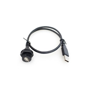 USB2.0 암&수 양단/패널마운트/전면체결/케이블SR몰드/쉴드 방수커넥터/PVC 케이블 0.5M