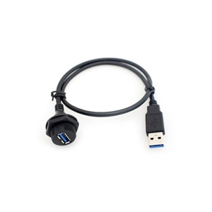 USB3.0 암&수 양단/패널마운트/전면체결/케이블SR몰드/쉴드 방수커넥터/PVC 케이블 0.5M