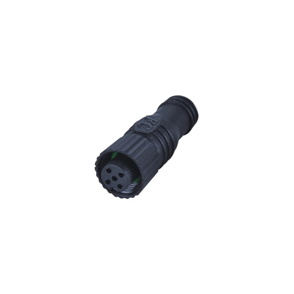 M12-5핀(4+PE) 종단저항커넥터/암놈/플라스틱/120&Omega;/C코딩