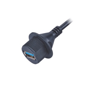 USB3.0 패널마운트/암놈/전면체결/쉴드 방수커넥터/SR몰드/PVC 케이블 3M